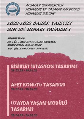 2022-2023 Bahar Yarıyılı Mimari Tasarım Dersleri Posterleri